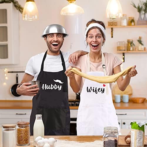 Wifey & Koca Çift Önlükleri Set ile Seni Seviyorum Kart, Polyester Mutfak Önlüğü Kişiselleştirilmiş Önlükleri, komik Eve Taşınma