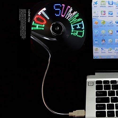 Kbinter Yeni yaratıcı USB Fan,USB LED RGB ışık programlanabilir Fan esnek Gooseneck DIY Mesaj Mini USB Fan PC Laptop Notebook