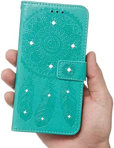 Galaxy M20 Telefon Kılıfı için, WVYMX [3D Bling] [Çiçek Kabartmalı] PU Deri Cüzdan ile [Kart Yuvaları] & [Kickstand] Flip Folio