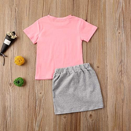 2 Adet/takım Toddler Bebek Kız Kolsuz / Uzun Kollu Kırpma Üst T-Shirt + Sıkı Etek Mini Elbise Rahat Kıyafetler