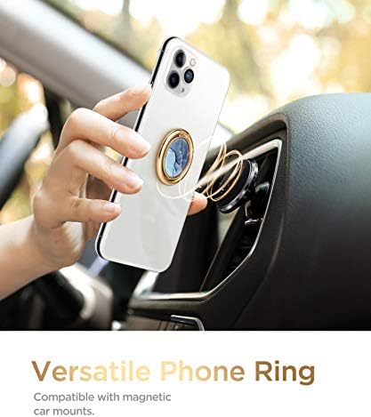 GVİEWİN Mermer Cep Telefonu Halka Tutucu Parmak Yüzük Standı, Manyetik Araç Montaj için Kickstand Metal Kavrama Tutucu iPhone