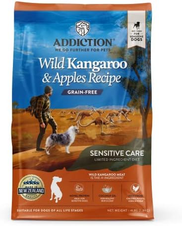 Bağımlılık Yabani Kanguru ve Elma-Kuru Köpek Maması - Sınırlı İçerik Premium Protein-Kas ve Kilo Yönetimi-Tahılsız - Yeni Zelanda'da