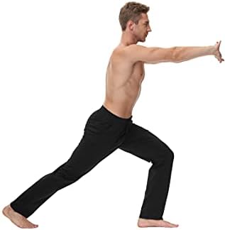 Cakulo erkek Pamuk Yoga Egzersiz Sweatpants Açık Alt Gevşek Fit Jersey Salonu Atletik Ter Pantolon ile Cepler