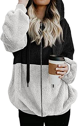 Tantisy Kadın Moda Ofis Kapüşonlu Sweatshirt İpli Giyim Kış Sıcak Gevşek Pamuk Düz Dış Giyim ıle Cepler