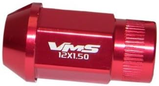 VMS Yarış 12x1. 5 20 ADET Parça kırmızı Anodize 44mm Uzun Open End Hafif Alüminyum Yarış Lug Kuruyemiş ile Uyumlu Mitsubishi