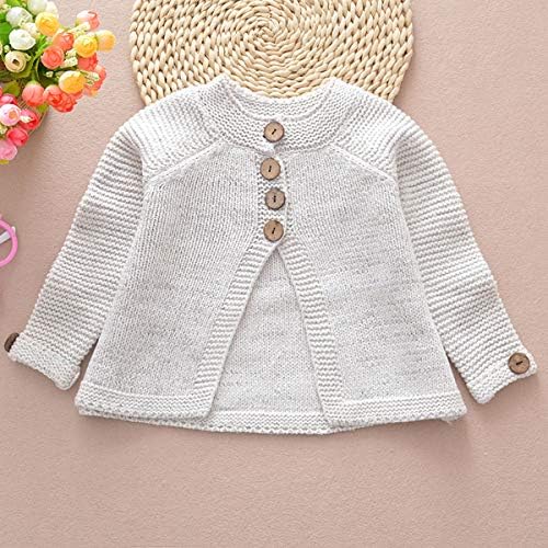Toddler Bebek Kız Sonbahar Kış Giysileri Düğmesi Örme Kazak Hırka Pelerin Sıcak Kalın Ceket