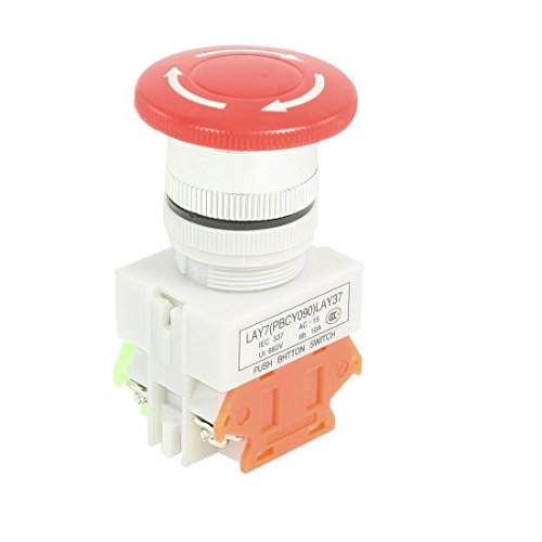 Baomain Acil Durdurma Push Button Anahtarı 10 Amp 1NO 1NC DPST Kırmızı Mantar Mandallama AC660V