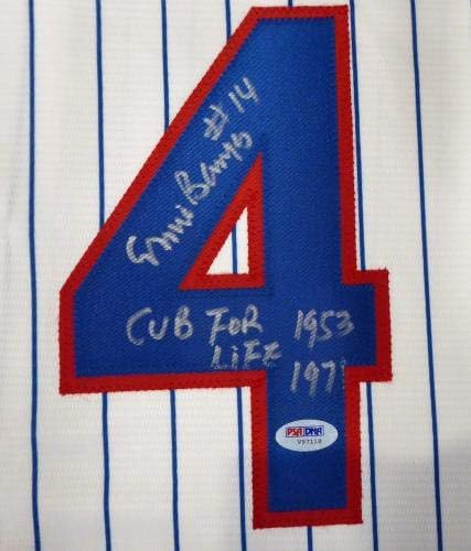 Chicago Cubs Ernie Banks İmzalı Majestic Cool Base Jersey Beden XL Yaşam İçin Yavru 1953-1971 Stok 182309-İmzalı MLB Formaları