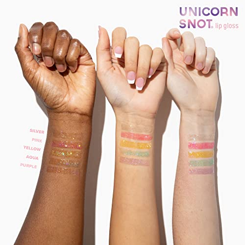 Unicorn Sümük Holografik Glitter Dudak Parlatıcısı-Kozmetik Sınıf-Vücut Sanatı - Vegan ve Zulüm Ücretsiz -0.34 Fl Ons (Gümüş)