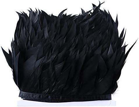 ESH7 Siyah Kaz Tüyleri için El Sanatları Genişliği 3-5 inç Etek Dekorasyon Zanaat Tüy Fringe Trim Giyim Aksesuarları başına Paketi