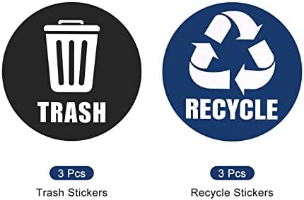 MECCANIXITY Geri Dönüşüm Sticker çöp tenekesi Bin Etiketler 5 İnç Kendinden Yapışkanlı Geri Dönüşüm Vinil Ev Mutfak Ofis Kapalı