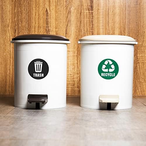 MECCANIXITY Geri Dönüşüm Sticker çöp tenekesi Bin Etiketleri 5 İnç Kendinden Yapışkanlı Geri Dönüşüm Vinil Ev Mutfak Ofis Kapalı
