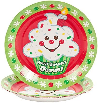Eğlenceli Express-Mutlu Yıllar İsa Cupcake Tatlı Pla için Noel-Parti Malzemeleri-Baskı Sofra-Baskı Tabaklar ve Kaseler-Noel-9