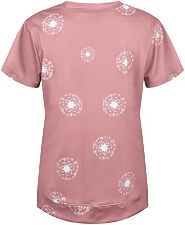 Karahindiba Gıda Baskı Gömlek Womens için, Bayan Kısa Kollu Yuvarlak Boyun Kazak Tops T-shirt, Rahat Kazak Gömlek
