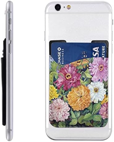 Renkli İlkbahar Yaz Çiçek Telefonun Arkası için Kart Tutucu Kredi Kartı Tutucu Olarak Cüzdana Yapışkan Çubuk Cep Telefonu Paketi