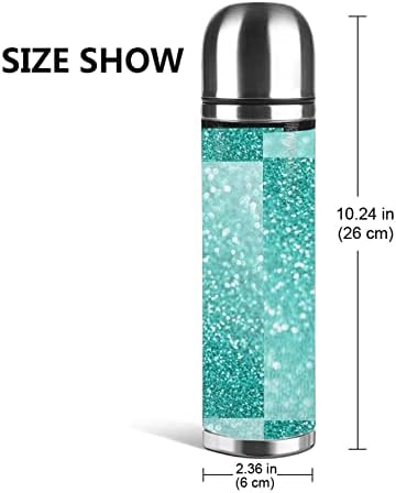 Glitter Paslanmaz Çelik Su Şişesi 15 OZ Geniş Ağız Çift Duvar Vakum Yalıtımlı Su Şişesi Sızdırmaz Flask Spor Şişe