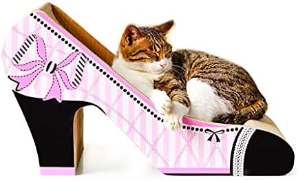 ZHGYD Pet Oyuncaklar Kediler Scratch Kurulu Çöp Yüksek Topuk Şekli Oluklu Kağıt Pençe Oyuncak Çim Vermek