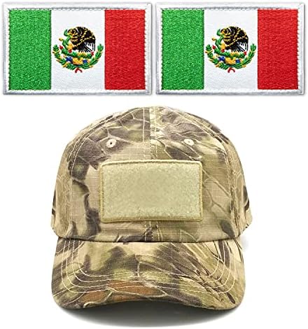 Anley Taktik Meksika Bayrağı İşlemeli Yamalar ( 2 Paket) -2 x 3 Meksika Bayrağı Askeri Üniforma Amblem Yama Dikmek-Döngü ve Kanca