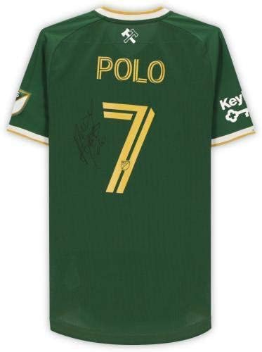 Çerçeveli Andy Polo Portland Timbers İmzalı Maç-2020 MLS Sezonundan 7 numaralı Yeşil Formayı Kullandı-İmzalı Futbol Formaları