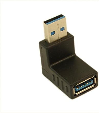 MyCableMart USB 3.2 Gen 1 Aşağı Doğru Bakan Bir Erkek Bir Dişi Dik Açı Adaptörü