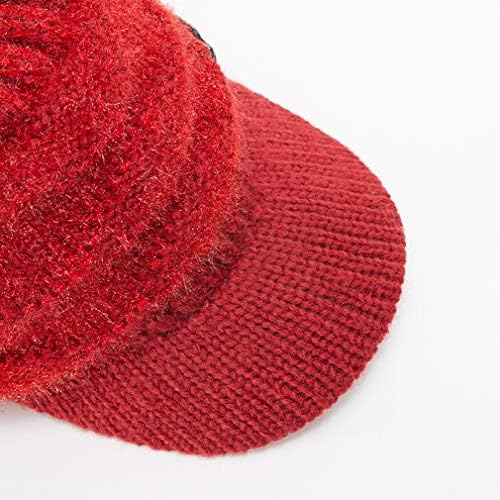 DOCİLA Kadın Moda Ponpon Örgü Vizör Kasketleri Kış Sıcak Peluş Astar Nervürlü Şapka Ağız Halat Dekor Kafatası Kasketleri