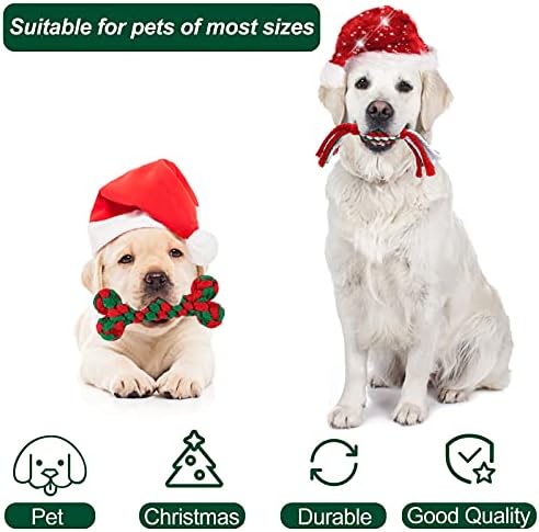Pedgot 6 Adet Noel Pet Çiğnemek Oyuncaklar Köpek Halat Oyuncak Çiğnemek Eğitim Oyuncaklar ile şeker Kamışı Kemik Daire Zencefilli