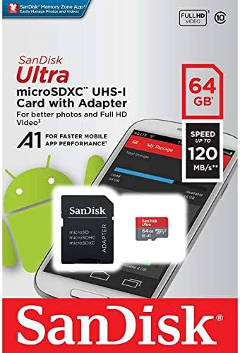 Ultra 64GB microSDXC, SanFlash ve SanDisk tarafından Doğrulanan Zen Mobile ultrafone 308 Plus için Çalışır (A1/C10/U1/8k / 120MBs)