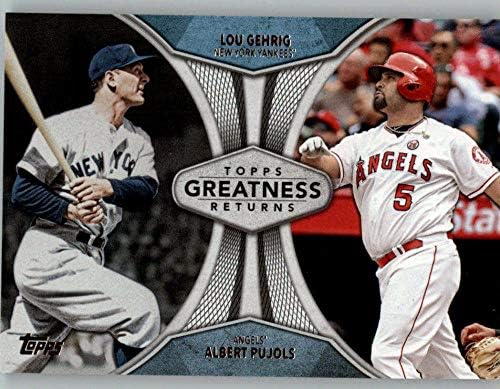 2019 Topps Büyüklük Beyzbol Döndürür GR-25 Lou Gehrig / Albert Pujols New York Yankees / Los Angeles Melekleri Topps Tarafından