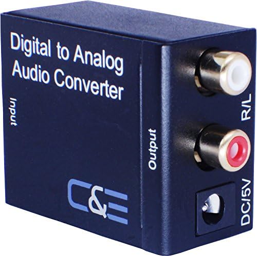 C & E Dijital Optik Koaksiyel (S/PDIF) Analog Stereo R / L (Kırmızı/Beyaz) Ses Dönüştürücü, Siyah
