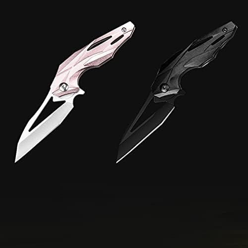 Taktik Hafif Katlanır Cep Bıçak Paslanmaz Çelik av bıçağı ile Hollow Cut-out Ergonomik Kolu için Açık ve Kamp (Mat Siyah)