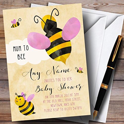 Kızlar Bumble Bee Bulut Davetiyeleri Bebek Duş Davetiyeleri
