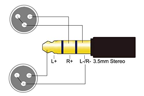 3.5 mm Çift XLR Erkek Dengeli Kulaklık Ses Kulaklık Adaptörü 8 Çekirdekli Gümüş Kaplama Kablo [3.5 mm 2 XLR ] 60 cm