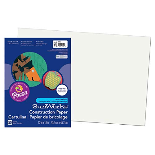 SunWorks PAC9207BN İnşaat Kağıdı, Beyaz, 12 x 18, Paket Başına 50 Sayfa, 10 Paket
