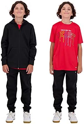 Hind Boys Polar Hoodie ve T-Shirt Seti 2 Parçalı Çocuk Basketbol Sweatshirt ve Atletik Tee