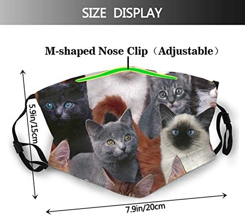 Gülümseme Kedi Bez Yüz Maskesi İle Filtre Cep Yıkanabilir Kullanımlık Yüz Bandanalar Balaclava İle 2 Adet Filtreler
