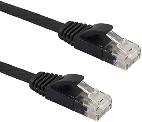 XİAOMİN 5 m CAT6 Ultra-İnce Düz Ethernet Ağ LAN Kablosu, Yama Kurşun RJ45 Dayanıklı (Renk: Siyah)