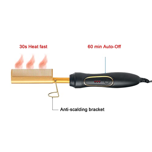 Elektrikli tarak saç sıcak tarak ısı presleme taraklar, sıcak seramik saç düzleştirici tarak düz demir için doğal siyah saç Fiş