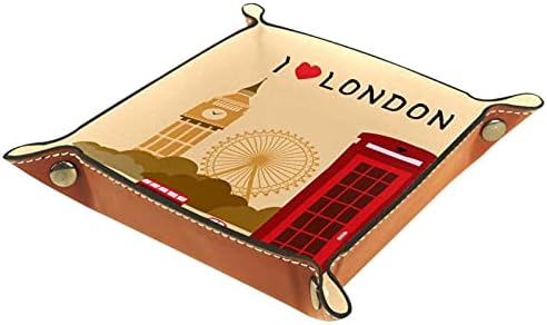 Banyo Mutfak Dresser Vanity Tepsi Takı Çanak Halka Tutucu Kozmetik Organizatör I Love Londra Semboller Big Ben