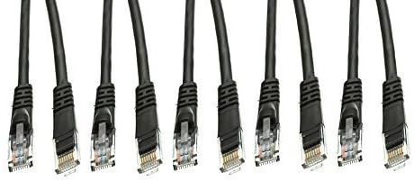 Cat5e Ethernet Yama Kablosu, Takılmayan/Kalıplanmış Önyükleme, Siyah, 5 Ayaklar, 5 Paket