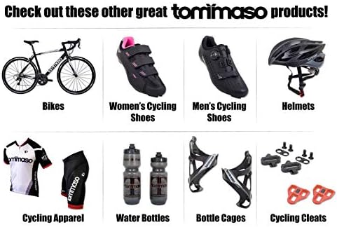 Tommaso Strada Aria Örgü Bağcıklı Çift Uyumlu Yol Bisikleti, Kapalı Bisiklet Ayakkabısı ve Paketi, SPD, Delta, Siyah