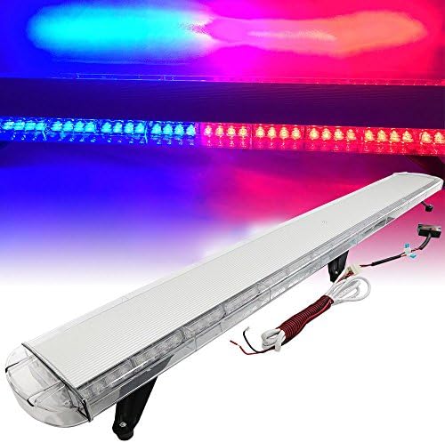 HEHEMM 72 1.8 M Araç Kamyon Roof Top Acil ışık Bar LED Strobe Uyarı ışıkları 15 Flaş Modları (Kırmızı / Mavi)