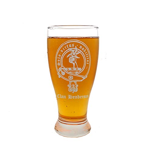 Clan Henderson Scottish Crest Bira Bardağı 4'lü Set-Ücretsiz Kişiye Özel Gravür