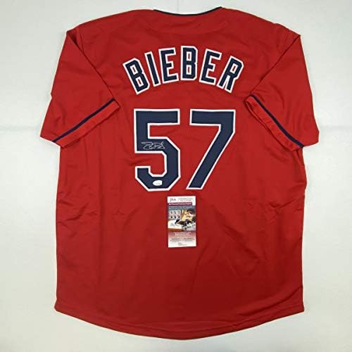 İmzalı / İmzalı Shane Bieber Cleveland Kırmızı Beyzbol Forması JSA COA