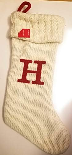 Wondershop Noel Tatili Kalın Krem Çorap Monogram Mektup R Önlemler 19 Tatil Mantel Dekorasyon (Mektup H)