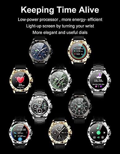 Akıllı saat Spor Modları Mesaj Çağrı Hatırlatma Smartwatch Erkekler ve Kadınlar için-Gümüş (Renk : Gümüş) (Renk: Paslanmaz Siyah)