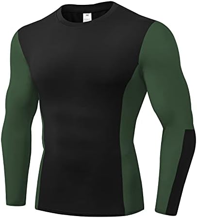 Aktif Kuru-Fit Gömlek Erkekler için, Termal Sıkıştırma Sıcak Uzun Kollu İç Çamaşırı İnce Katı Spor Baz Katman Gömlek