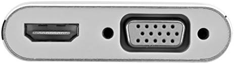 Dock, Ultra Yüksek Çözünürlüklü Yüksek İletim Verimliliği Tip‑C Hub Akıllı Uygun ile/VGA Projektör için İşçi için(Gümüş)