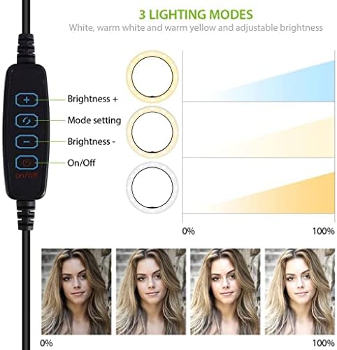 Parlak Selfie Halkası Üç Renkli ışık, Canlı Yayın/Makyaj/YouTube/TikTok/Video/Çekim için Uzaktan Kumandalı HTC Desire 10 pro