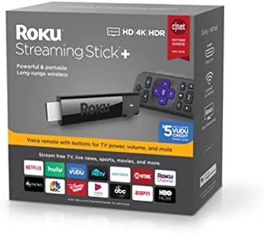 Roku Streaming Stick + /HD/4K / HDR TV Kontrollü Uzun Menzilli Kablosuz ve Sesli Uzaktan Kumandalı Akış Cihazı (Yenilendi)