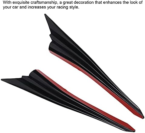 Ön Tampon Spoiler, Evrensel Araba Kanat Yüzgeçleri Şekil Winglet Ön Tampon Yan Spoiler Dekorasyon Modifikasyonu (Siyah)